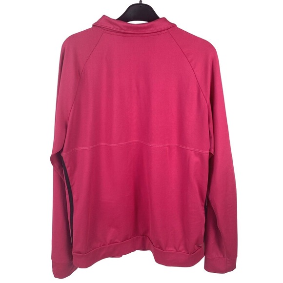 Adidas Pink Track Jacket Womens Large Climalite Full Zip 3 Stripe Activewear - Picture 2 of 15